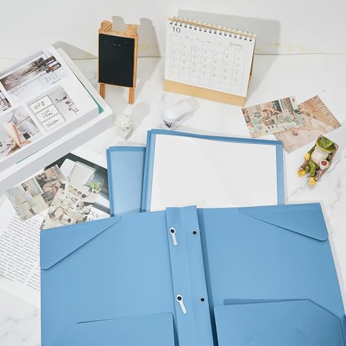 Henoyso 36 Pcs Plastic Folder with Clear Front Pocket, Haze Blue - color: Haze Blue