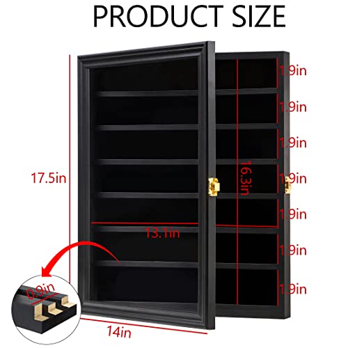 KCRasan Arrowhead Display Case Native American Arrowhead Shadow Box, Black - size: Large Black