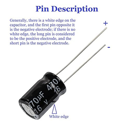 Capacitor Kit, 500Pcs 24 Values Aluminum Electrolytic Capacitor Kit, Range 0.1uF - 1000uF 10V - 50V Assortment Kit for Electronic Repairs on Circuit Boards