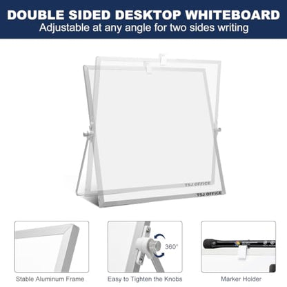 TSJ OFFICE Small White Board - 10 X 10 Inches Silver Framed Dry Erase Board - color: Silver, size: 10"W x 10"H