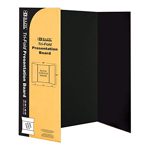 BAZIC Products Black Tri-Fold Poster Board, 36 x 48 In - color: Black, size: 1-Pack