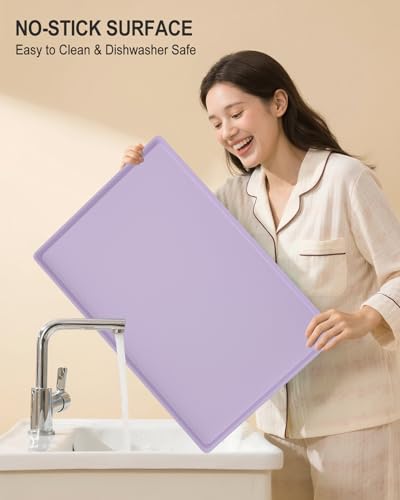 Silicone Art Mat for Crafts, 16" x 24" Waterproof Non-Slip Painting Mat - color: Purple, size: 16" x 24"