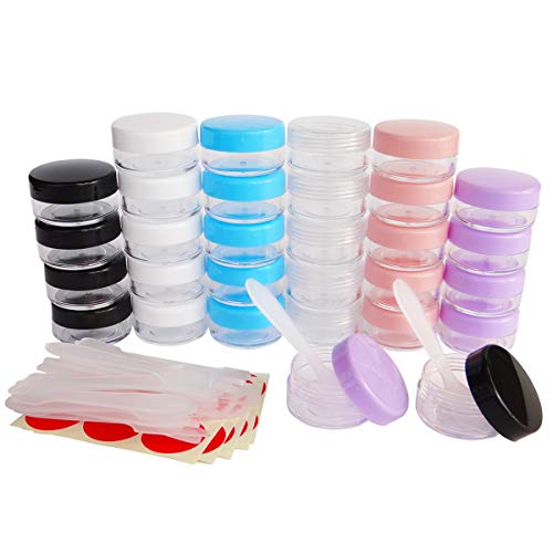 30pack 10ml Travel Plastic Makeup Jar with Lid, Cosmetic Container - color: 30x 10ml Multi-color 1