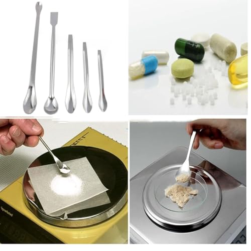 yukata 1 Set Stainless Steel Sampling Spoons Micro Laboratory Sampling Spoon Micro Sampling Spoon Lab Spoons Laboratory Supplies (Pack of 5)