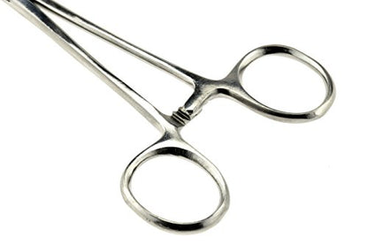 SE 5.5-Inch Stainless Steel Straight Forceps - Self-Locking, Serrated Tip for Precision Grip and Clamping - Perfect for Crafting, Fishing Tasks, Jewelry Making, and More! -655FS - size: 5-1/2", style: Straight
