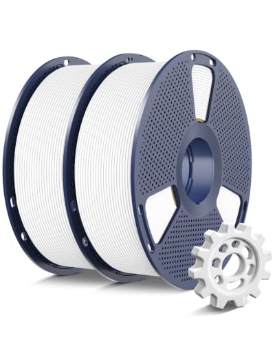 SUNLU High Speed PETG Filament 1.75mm, White, 2kg Total, 2 Pack - color: 2kg White+white, size: 2KG