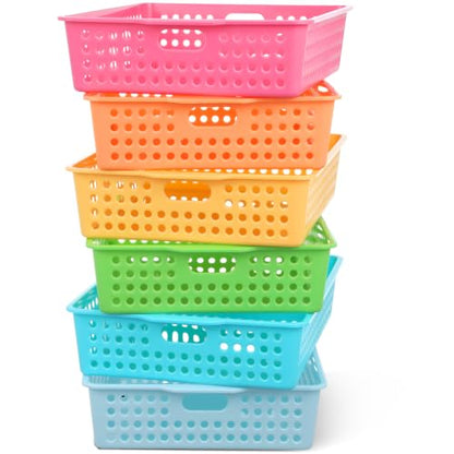 6 Pack Turn‑in Paper Trays for Classroom, Candy - color: Candy