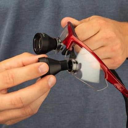 Practicon TTL Easy Size 3X Loupes Kit, Measure and Size Through The Lens Loupes, Red Frame - color: Red, style: 3.0X