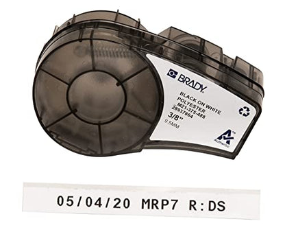 Brady Authentic (M21-375-488) Solvent-Resistant Lab Label for Lab, Barcode and Printed Circuit Board Labeling, Black on White- For M210, M210-LAB, M211, BMP21-PLUS and BMP21-LAB Printers, .375" W 21'L - size: .375"