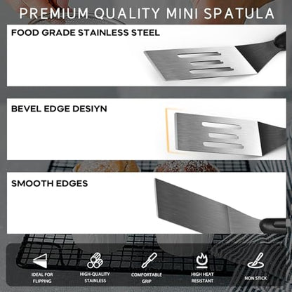 1Pc Stainless Steel Mini Spatula Kitchen Cooking Baking Serving Tool - color: 1 PC SOLID