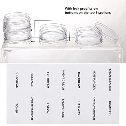 5 Set (20 Pieces) Stackable Cosmetic Containers with Screw Lids and Labels，10 Grams Clear Plastic Empty Jars Small Makeup Sample Containers for Beauty Products - color: Clear, size: 10g (5 Sets, 20 Pieces, Stackable)
