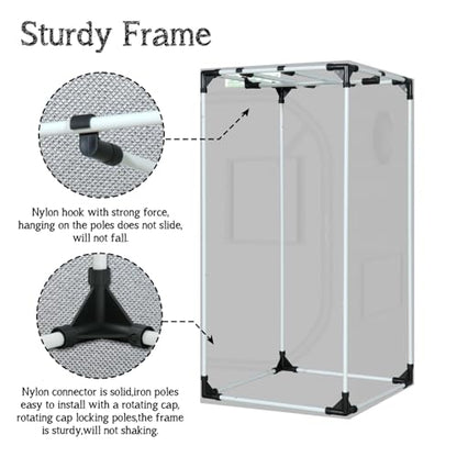2x2 Grow Tent 24"x24"x48" 600D Mylar Hydroponic Indoor Plant Grow Tent - size: 24"x24"x48"