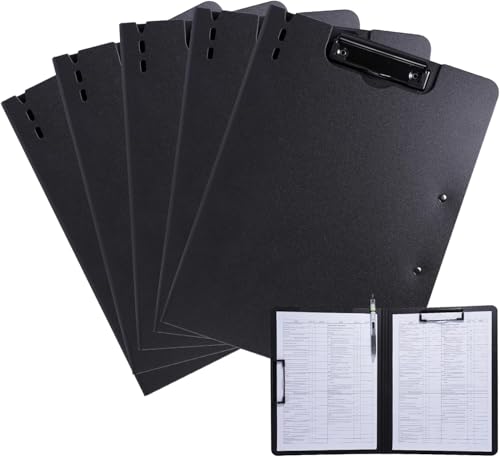 FRETONBA Clipboard Folder, 5 Pack A4 Foldable Black - style: 5Pack- Black