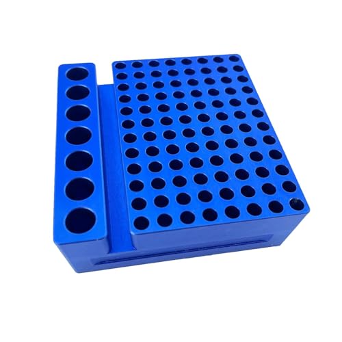 Aluminum Cooling Block with 103 Wells - 96 Wells for 0.2ml PCR Tubes and 7 Wells for 1.5/2ml Tubes