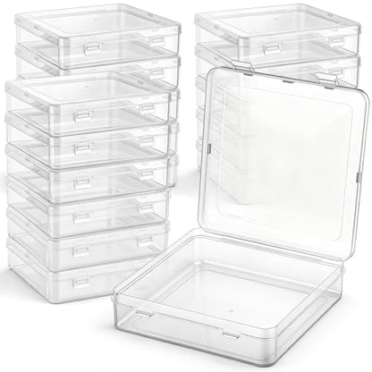 Jetec 18 Pieces Small Clear Plastic Storage Box, 5.9 x 5.9 x 1.5 Inch - size: 5.9 x 5.9 x 1.5 Inch
