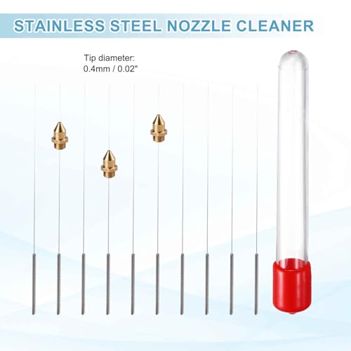MECCANIXITY 10Pcs 3D Printer Nozzle Cleaning Kit Precision 0.4mm Stainless Steel Cleaner Needles for 3D Printer Clog Removal, Maintenance - size: 0.4mm