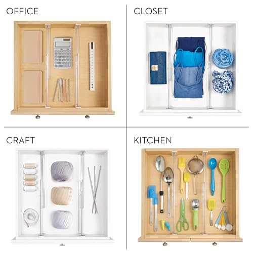 iDesign Linus Collection Plastic Adjustable Deep Drawer Divider