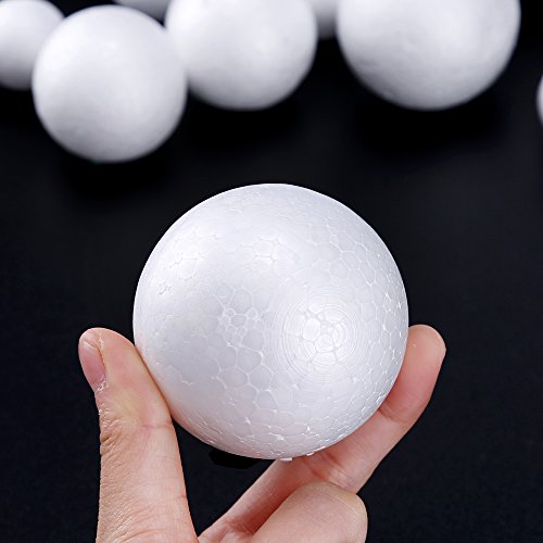 Pllieay Make Your Own Solar System Model with 14 Mixed Sized Polystyrene Spheres Balls and 10 Pieces 24 cm Long Bamboo Sticks for School Projects (Pack of 2) - size: 24 PCS Solar System Model Kit (Pack of 2)