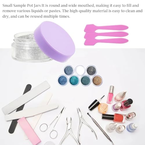 50 Pcs Makeup Sample Containers 3g/5g Sample Containers with Lids Tiny Sample Jars for Skincare Cream Lotion Jewelry Beads DIY Crafts Travel (FZG/5g/Zi) - color: purple, size: 5g