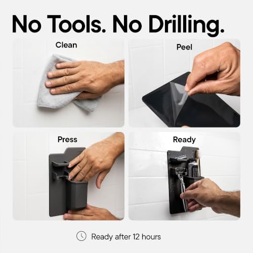 TOOLETRIES The Harvey Toothbrush & Razor Holder - Charcoal - color: Charcoal