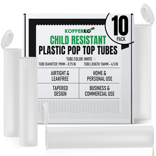 Kopperko Pop Top Tubes, 116mm, 10 Pack, White - color: White, size: 10 Tubes