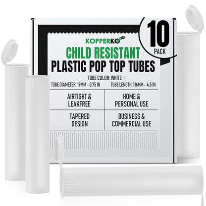 Kopperko Pop Top Tubes, 116mm, 10 Pack, White - color: White, size: 10 Tubes