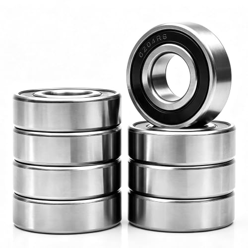 5 PCS 6204-2RS Deep-Groove Ball Bearings, 20x47x14mm-Double Seal Bearings - size: 6204-2RS-5PCS