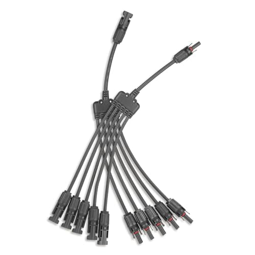 Solar Panel Connector 5 to 1 Solar Y Branch Solar Panel Splitter 5 Way Solar Panel Parallel Connectors Solar Adapter Cable Plug Pair for Solar System Panel(1 Pair 5 to 1) - color: 5 to 1 (1 Pairs), size: Y Branch