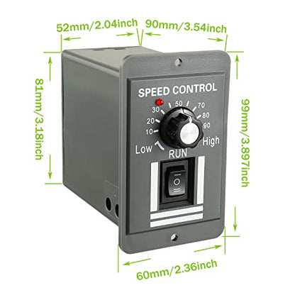 DC 12-60V Motor Speed Controller 20A Adjustable PWM Controller Switch Forward/Reverse Electric Motor Speed Regulator Suitable for DC Brush Motor