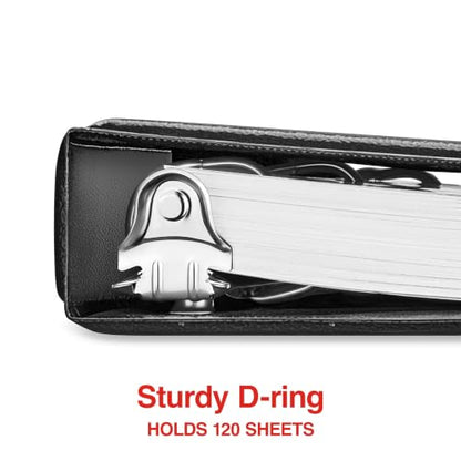 Staples 1/2" 3-Ring View Binder, D-Ring, Black, 4/Pack - color: Black, size: 0.5-Inch, style: 4 Pack