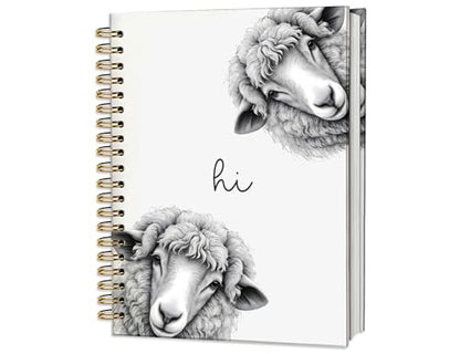 Sheep Gifts,Sheep Gifts Notebook Journal for Women,Cute Animal Lovers Gift Notebook Journal for Kids,Sheep Themed Gift Stuff,Hardcover Spiral Notebooks for Writing,5.5x8.3 Inch - color: Sheep, style: White