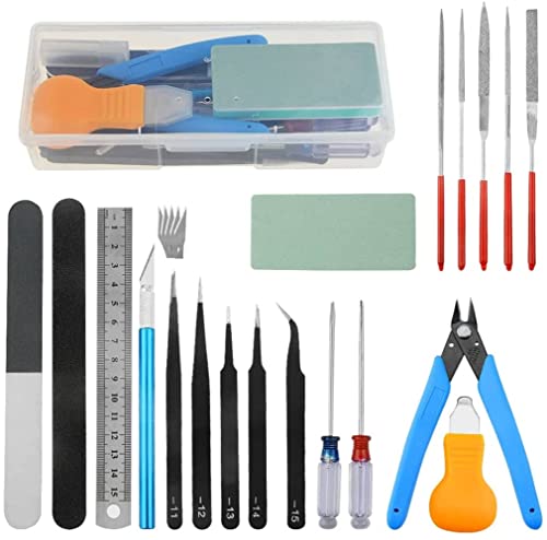 24Pcs Gundam Model Tools Kit Hobby Building Tools Modeler Basic Tools Craft Set for Car Model Building Repairing and Fixing - size: 24P