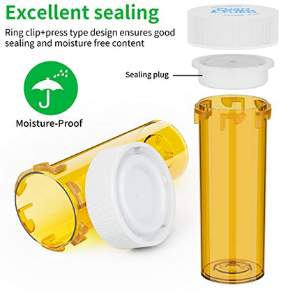 Empty Plastic Medicine Pill Bottles with Child Resistant Caps (12 Pack), 13 Dram Small Prescription Vial Medicine Containers Travel Pill Bottles Clear Pill Case Organizers - size: 13 Dram (12 Pack)