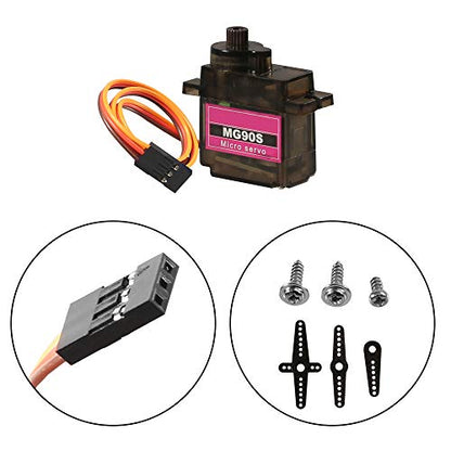 4Pcs MG90S Micro Servo Motor 9G Servo Geared Micro RC Servo Motor Smart Robot 360 Degree Compatible with Raspberry Pi Project Car Helicopter Airplane Boat