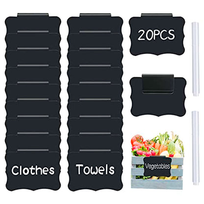Reusable Storage Bin Labels - Clip On Closet & Basket Holder with 2 White Chalk Labels - style: Butterfly Shape 20