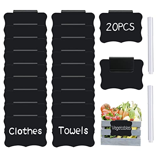 Reusable Storage Bin Labels - Clip On Closet & Basket Holder with 2 White Chalk Labels - style: Butterfly Shape 20