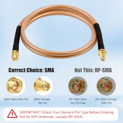 XRDS -RF RG8X SMA Extension Cable, Low Loss SMA Male to SMA Female Coaxial Cable (50 Ohm), High-Density Braided Copper Shielding for WiFi Antenna, 4G 5G LTE Router, Helium Miner, Ham Radio 75FT - size: 75FT