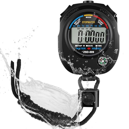 1 Pack Multi-Function Electronic Digital Sport Stopwatch Timer, Large Display with Date Time and Alarm Function, Suitable for Sports Coaches, Fitness Coaches, and Referees