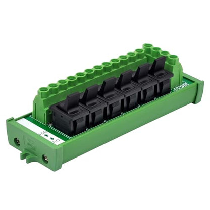 Screw Mount 6 Channel Paddle Switch DC Power Distribution Strip Module - style: Paddle Switch, Screw Mount