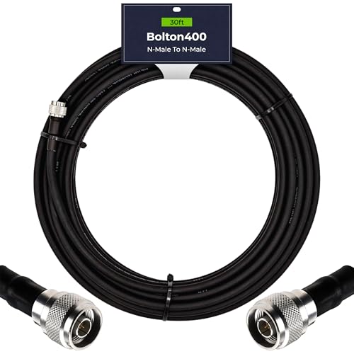 Bolton400 Coaxial Cable 30ft Black, N Male to N Male - LMR®400 Equivalent - size: 30ft Black N-Male to N-Male