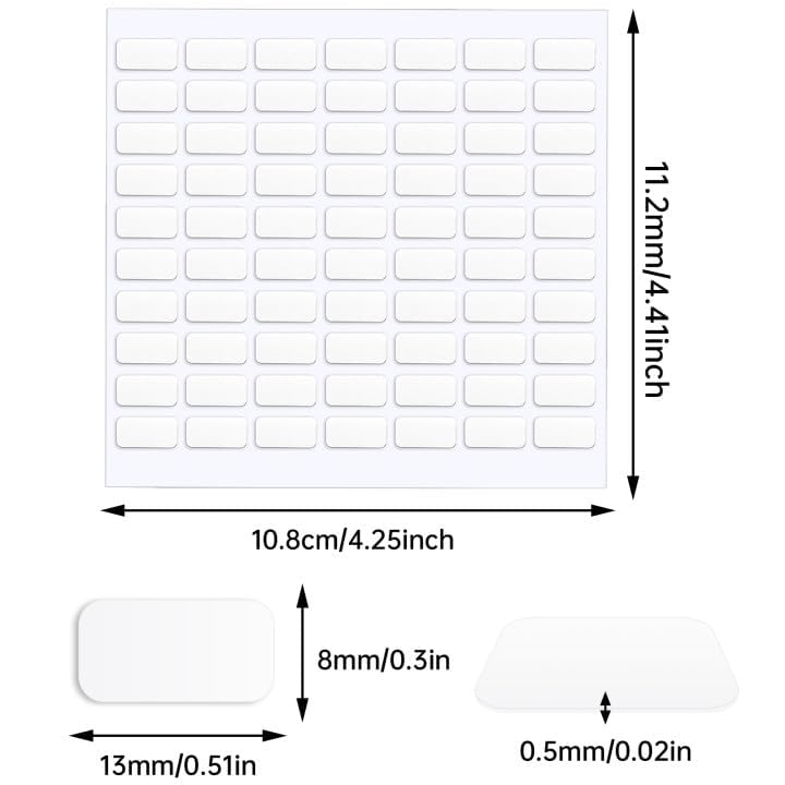 JANYUN 280 Pcs Mounting Putty,Double Sided Sticky Dots Poster Putty Clear - size: 13x8mm Square 280pcs