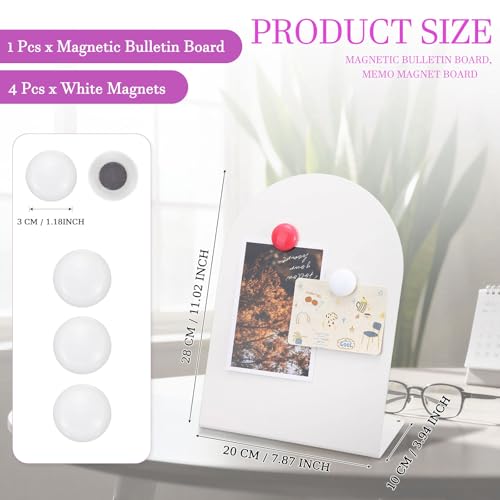 PATIKIL Magnetic Bulletin Board White W/ 4 White Magnets 1Pcs - color: White/White