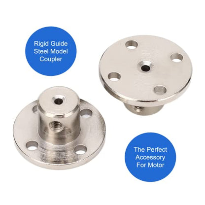 5 Pack 2mm Flange Coupling Connector, Steel Model Coupler Accessory, Shaft Axis Fittings for DIY RC Model Motors, Hardware, High Hardness Coupling Connector, Silver
