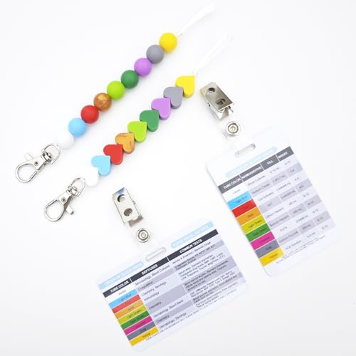 Order of Blood Draw Beads with Reference Card, Phlebotomist Badge Reel Visual Aid Tool Accessories, RN Badge Buddy, Phlebotomy Essentials, Nurse Supplies - color: Heart and Round Blood Draw Beads With White Card