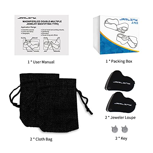JARLINK 2 Pack 30X 60X Foldable LED Jewelers Loupe Magnifier - color: Black