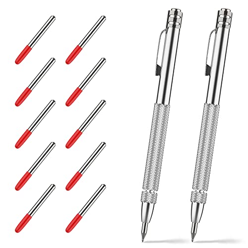 Glieskir 2-Pack Tungsten Carbide Scriber Set with Magnet and 10 Tips - color: 2-Pack - Silver