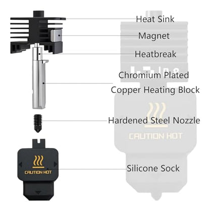 0.8MM H2D Hotend, Upgraded Hardened Steel Nozzle Print Head Hot End Assembly Kit for Bambu Lab H2D/A1/A1 Mini 3D Printer - style: 0.8mm Hotend (1PCS)