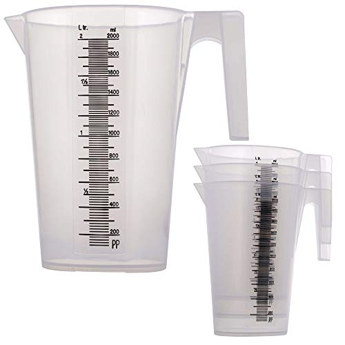 TCP Global 2 Liter (2000ml) Plastic Graduated Measuring and Mixing Pitcher - size: 2000ml