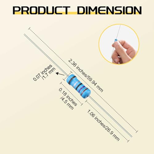 Resistor Assortment Kit - 500pcs, 50 Values, 1/4W, 1 to 10M, 1% Metal Film Resistors