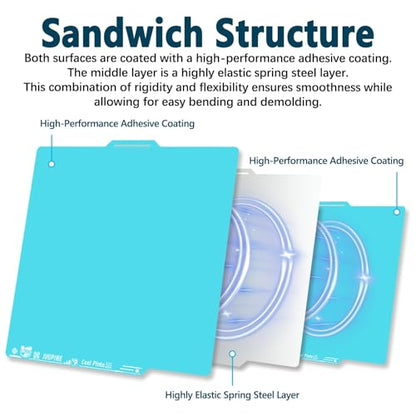 OMG Cool Plate for Bambu Lab X2D/P2S/P1S/P1P/A1/X1/X1C, 257x257mm Thicker Magnetic Bamboo Build Plate with Supertack Smooth Surface, Low-Temperature 3D Printer Bed Plate for PLA PETG Printing - size: 257x257mm for P1S/P2S/X1/A1